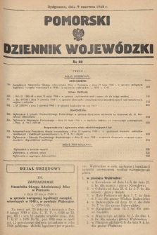 Pomorski Dziennik Wojewódzki. 1948, nr 22
