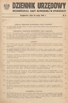 Dziennik Urzędowy Wojewódzkiej Rady Narodowej w Bydgoszczy. 1966, nr 5