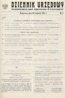 Dziennik Urzędowy Wojewódzkiej Rady Narodowej w Bydgoszczy. 1967, nr 4