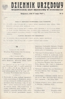 Dziennik Urzędowy Wojewódzkiej Rady Narodowej w Bydgoszczy. 1967, nr 6