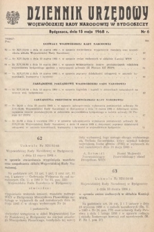 Dziennik Urzędowy Wojewódzkiej Rady Narodowej w Bydgoszczy. 1968, nr 6