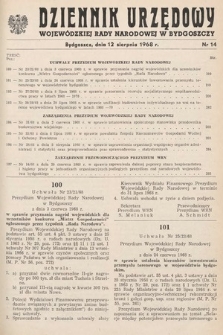 Dziennik Urzędowy Wojewódzkiej Rady Narodowej w Bydgoszczy. 1968, nr 14