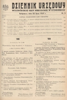Dziennik Urzędowy Wojewódzkiej Rady Narodowej w Bydgoszczy. 1969, nr 9