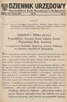 Dziennik Urzędowy Wojewódzkiej Rady Narodowej w Bydgoszczy. 1960, nr 5
