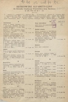 Dziennik Urzędowy Wojewódzkiej Rady Narodowej w Bydgoszczy. 1962, skorowidz alfabetyczny