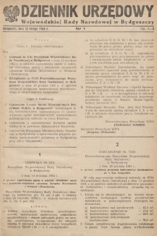 Dziennik Urzędowy Wojewódzkiej Rady Narodowej w Bydgoszczy. 1962, nr 1
