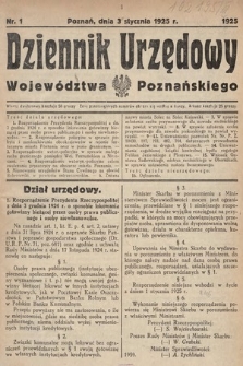 Dziennik Urzędowy Województwa Poznańskiego. 1925, nr 1