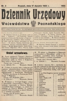 Dziennik Urzędowy Województwa Poznańskiego. 1925, nr 3
