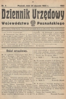 Dziennik Urzędowy Województwa Poznańskiego. 1925, nr 4