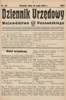 Dziennik Urzędowy Województwa Poznańskiego. 1925, nr 20