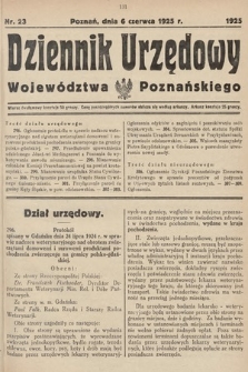Dziennik Urzędowy Województwa Poznańskiego. 1925, nr 23
