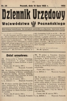 Dziennik Urzędowy Województwa Poznańskiego. 1925, nr 29