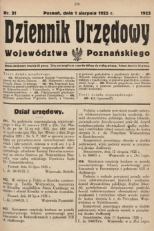 Dziennik Urzędowy Województwa Poznańskiego. 1925, nr 31
