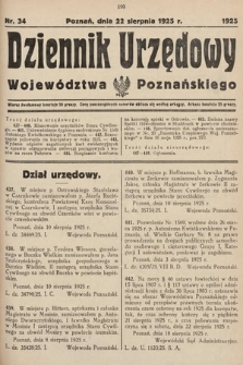 Dziennik Urzędowy Województwa Poznańskiego. 1925, nr 34