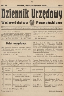 Dziennik Urzędowy Województwa Poznańskiego. 1925, nr 35