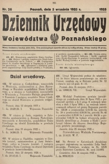 Dziennik Urzędowy Województwa Poznańskiego. 1925, nr 36