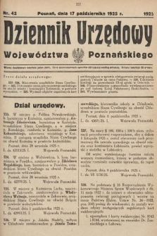 Dziennik Urzędowy Województwa Poznańskiego. 1925, nr 42