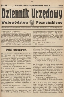 Dziennik Urzędowy Województwa Poznańskiego. 1925, nr 43