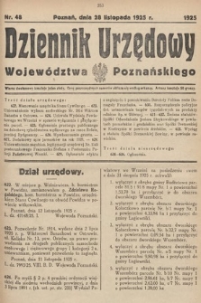 Dziennik Urzędowy Województwa Poznańskiego. 1925, nr 48