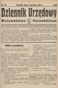 Dziennik Urzędowy Województwa Poznańskiego. 1925, nr 49
