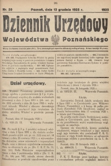 Dziennik Urzędowy Województwa Poznańskiego. 1925, nr 50