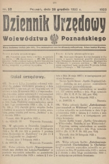 Dziennik Urzędowy Województwa Poznańskiego. 1925, nr 52