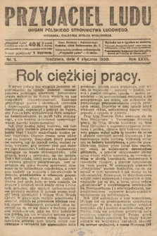 Przyjaciel Ludu : organ Polskiego Stronnictwa Ludowego. 1920, nr 1