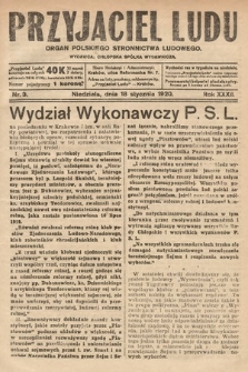 Przyjaciel Ludu : organ Polskiego Stronnictwa Ludowego. 1920, nr 3