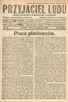 Przyjaciel Ludu : organ Polskiego Stronnictwa Ludowego. 1920, nr 15