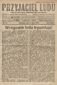 Przyjaciel Ludu : organ Polskiego Stronnictwa Ludowego. 1920, nr 27