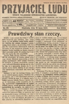 Przyjaciel Ludu : organ Polskiego Stronnictwa Ludowego. 1920, nr 29