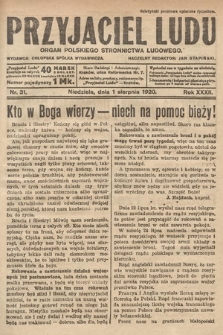 Przyjaciel Ludu : organ Polskiego Stronnictwa Ludowego. 1920, nr 31