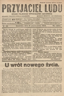 Przyjaciel Ludu : organ Polskiego Stronnictwa Ludowego. 1920, nr 42