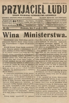Przyjaciel Ludu : organ Polskiego Stronnictwa Ludowego. 1920, nr 49