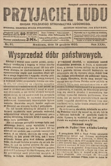 Przyjaciel Ludu : organ Polskiego Stronnictwa Ludowego. 1920, nr 51