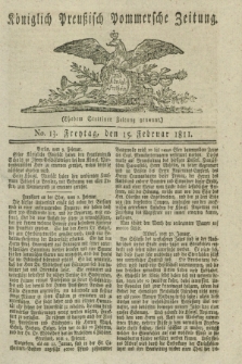 Königlich Preußisch Pommersche Zeitung. 1811, No. 13 (15 Februar)