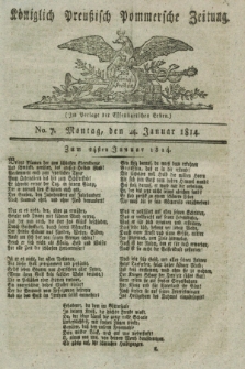 Königlich Preußisch Pommersche Zeitung. 1814, No. 7 (24 Januar)