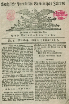Königliche Preußische Stettinische Zeitung. 1815, No. 1 (2 Januar) + wkładka
