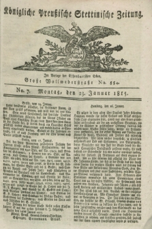Königliche Preußische Stettinische Zeitung. 1815, No. 7 (23 Januar)