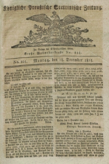 Königliche Preußische Stettinische Zeitung. 1815, No. 101 (18 December) + wkładka