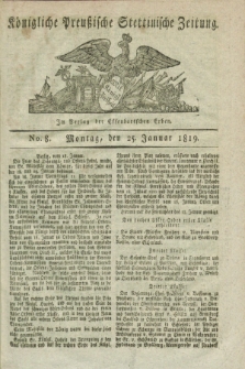 Königliche Preußische Stettinische Zeitung. 1819, No. 8 (25 Januar)