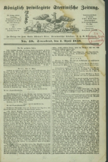 Königlich privilegirte Stettinische Zeitung. 1848, No. 40 (1 April) + dod.
