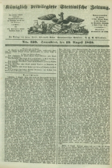 Königlich privilegirte Stettinische Zeitung. 1848, No. 159 (19 August) + dod.