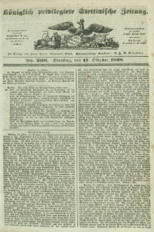 Königlich privilegirte Stettinische Zeitung. 1848, No. 209 (17 Oktober) + dod.