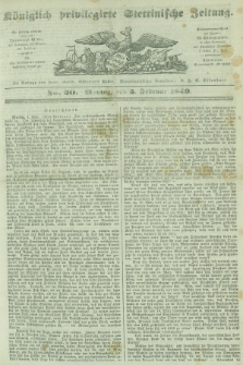 Königlich privilegirte Stettinische Zeitung. 1849, No. 30 (5 Februar) + dod.