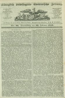 Königlich privilegirte Stettinische Zeitung. 1849, No. 45 (22 Februar) + dod.