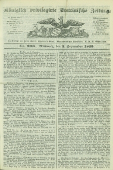 Königlich privilegirte Stettinische Zeitung. 1849, No. 206 (5 September) + dod.