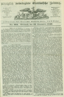 Königlich privilegirte Stettinische Zeitung. 1849, No. 212 (12 September) + dod.