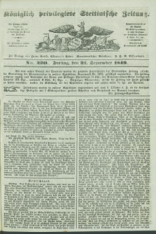 Königlich privilegirte Stettinische Zeitung. 1849, No. 220 (21 September) + dod.