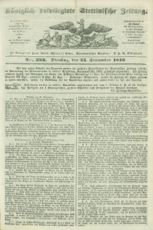 Königlich privilegirte Stettinische Zeitung. 1849, No. 223 (25 September) + dod.